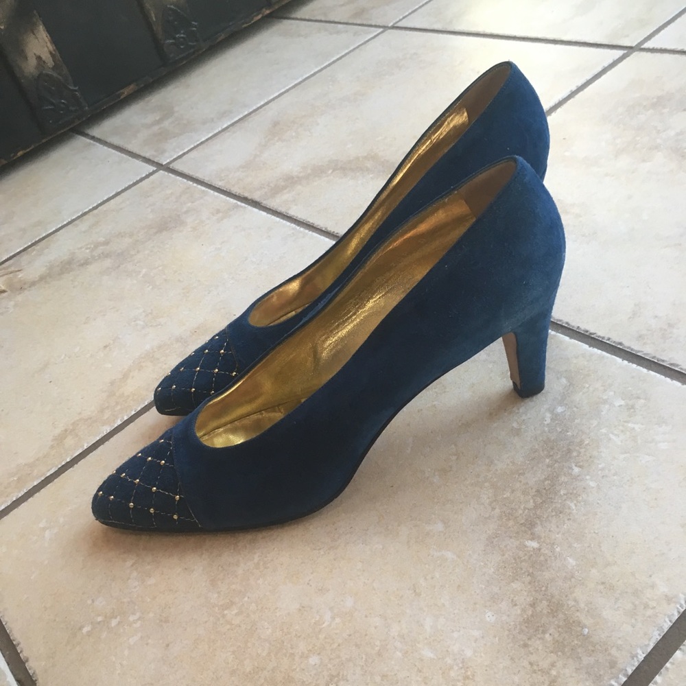 St. John Blue Suede Heels